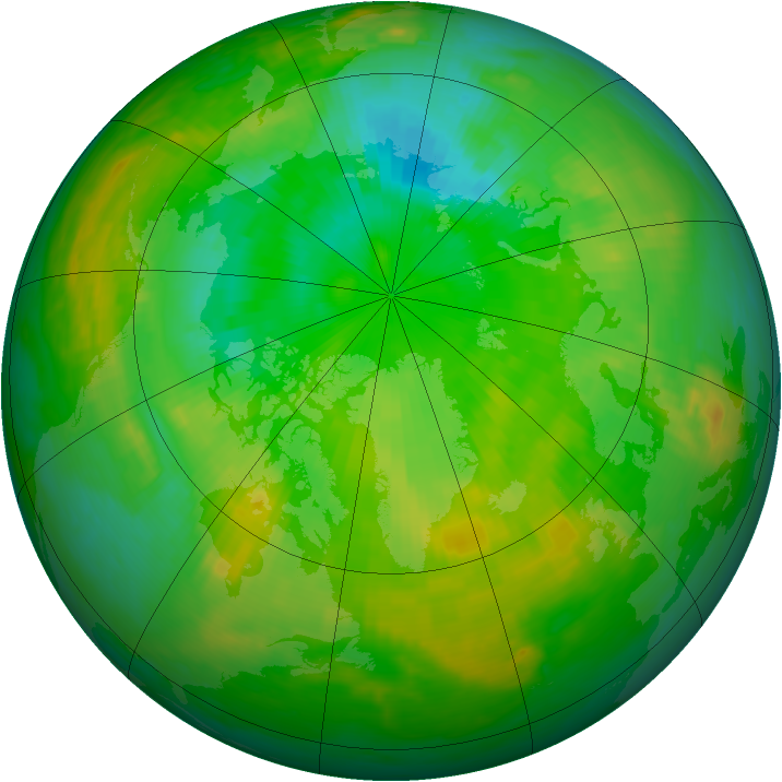 Arctic ozone map for 23 July 1980